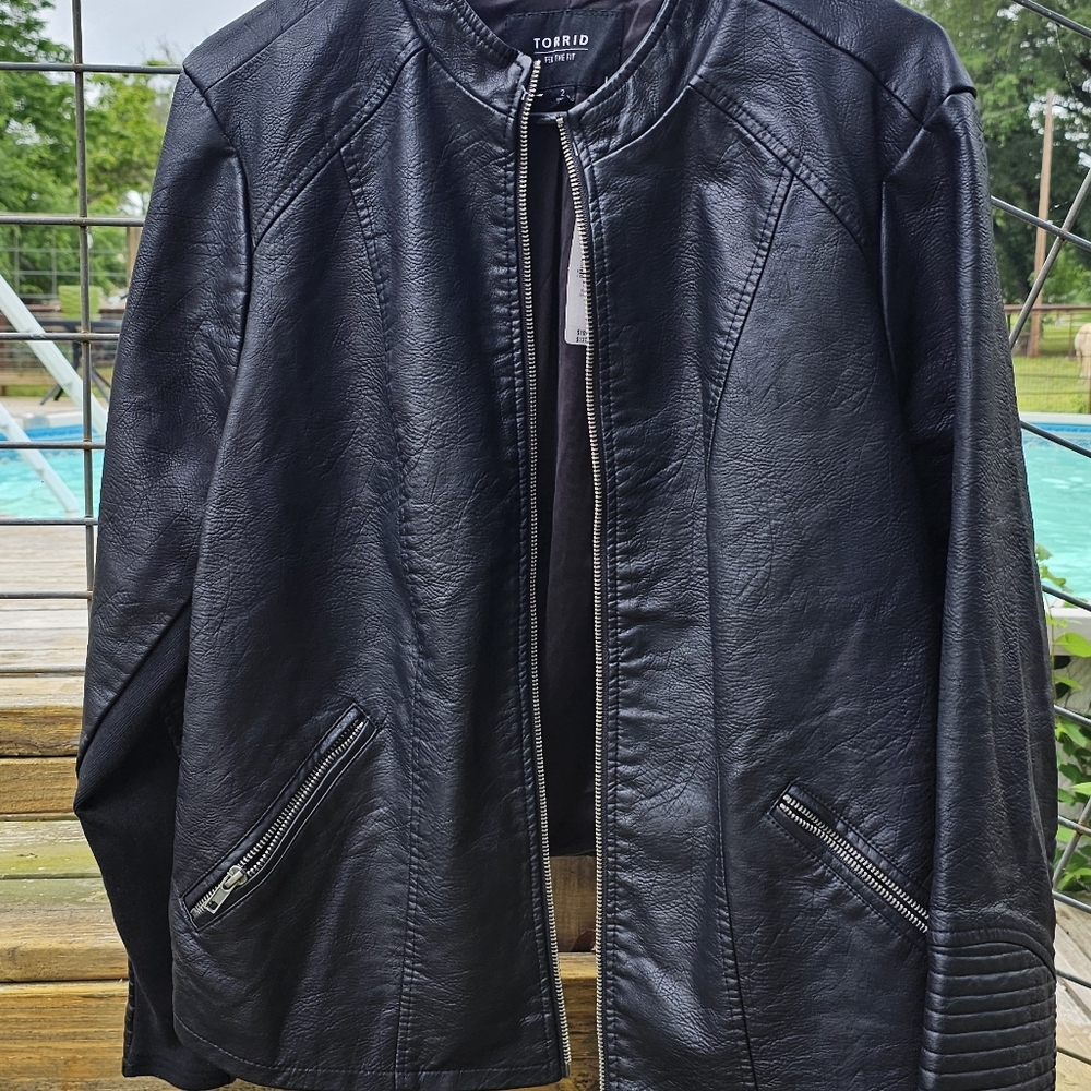 Womens Black Pleather Jacket